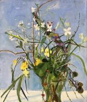 Flowers on a light blue background